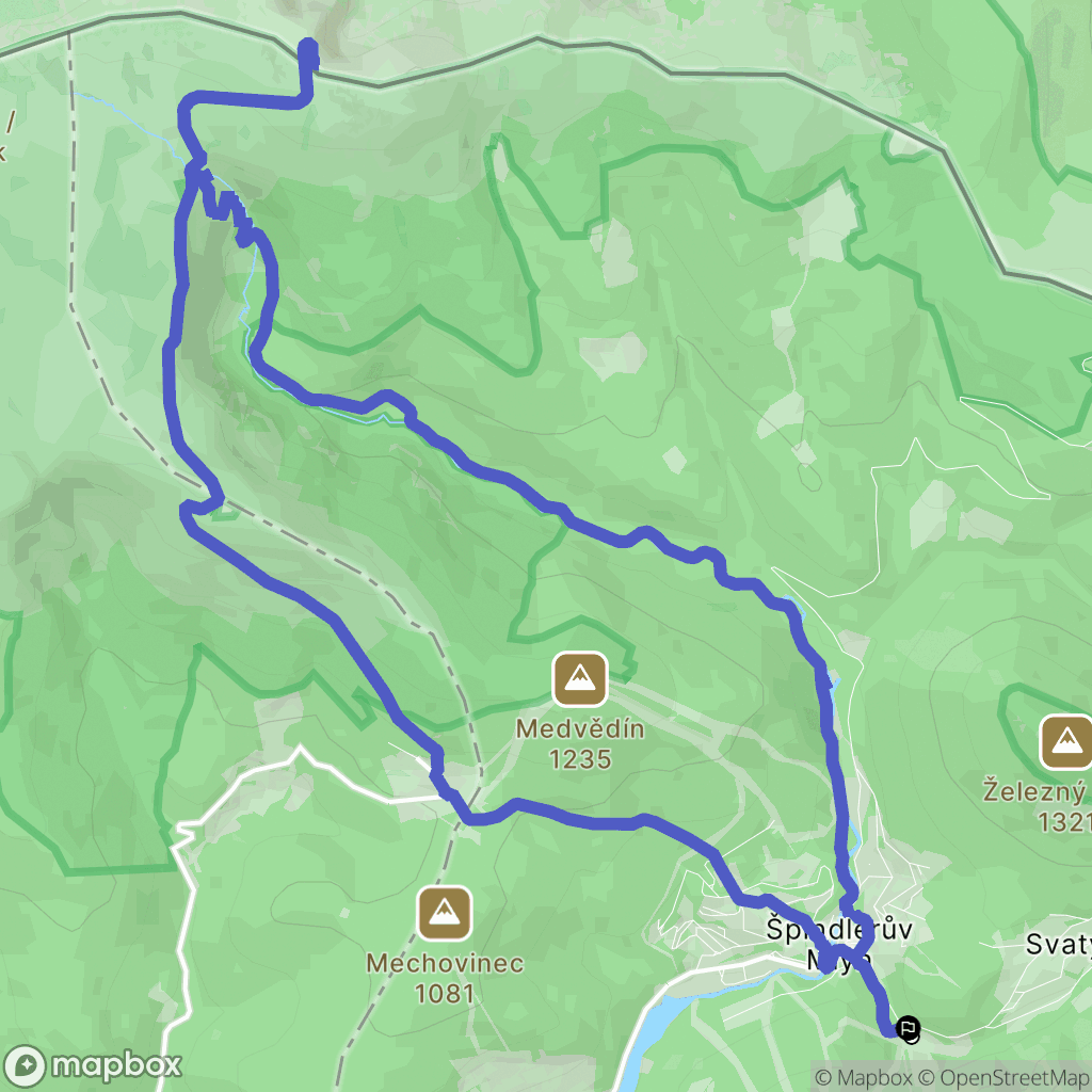 Špindlerův Mlýn: mapa trasy - Czechia