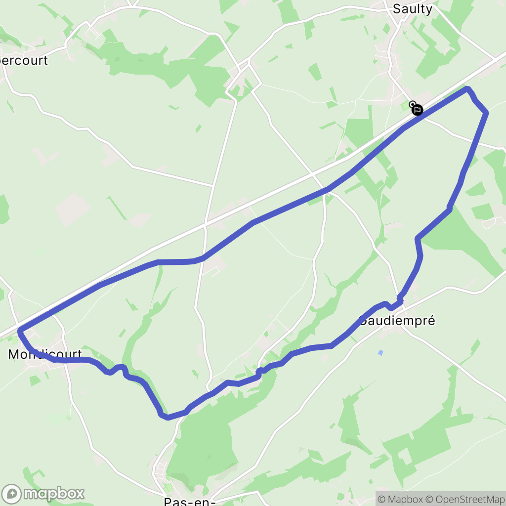 Saulty : carte du parcours de randonnée - France