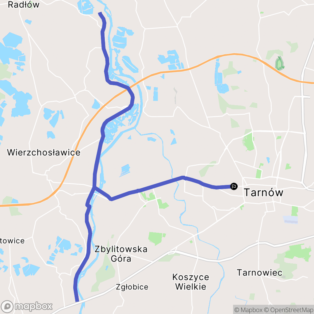 Tarnów: mapa trasy - Poland
