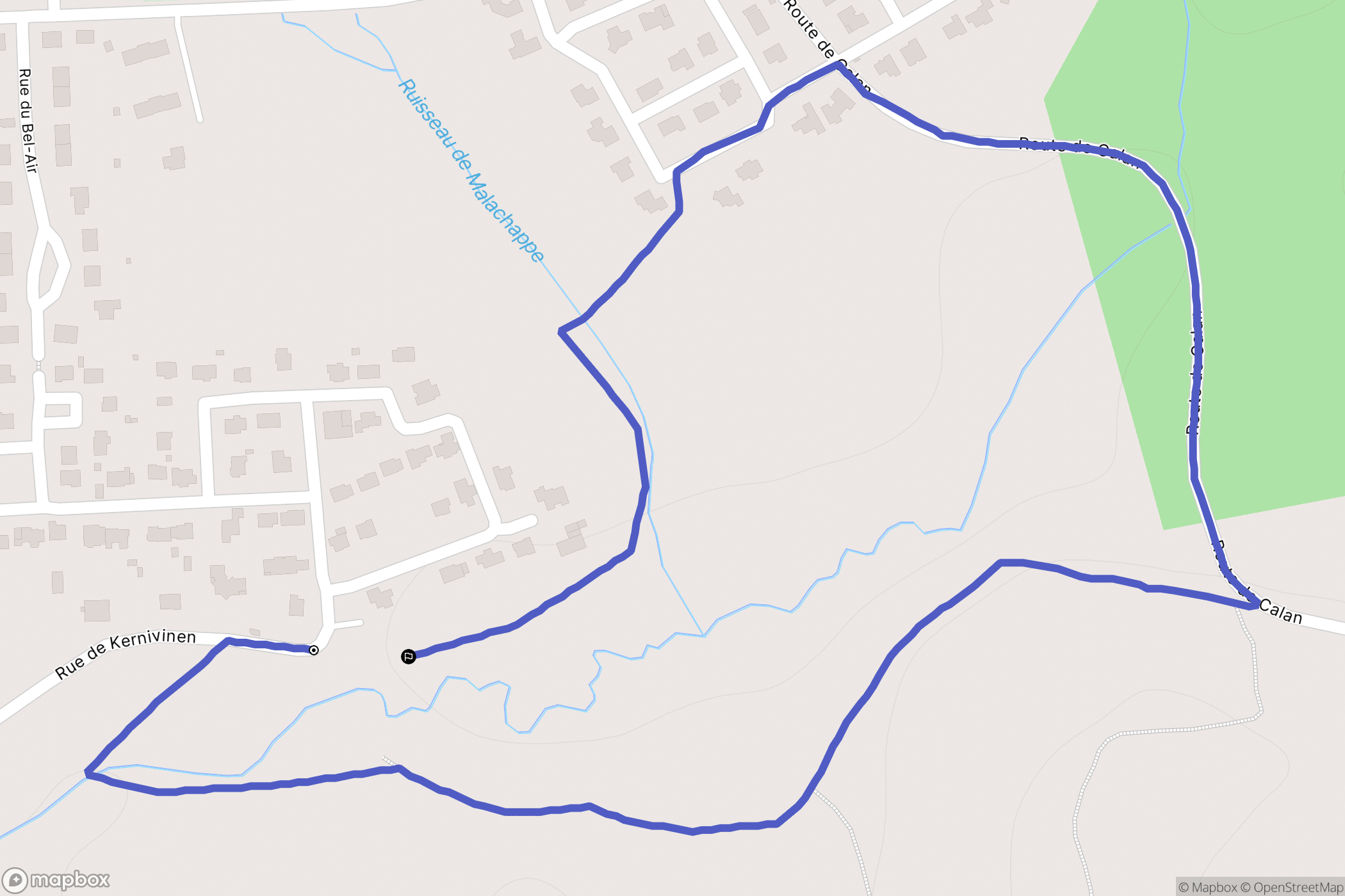 Plouay : carte du parcours de randonnée - France