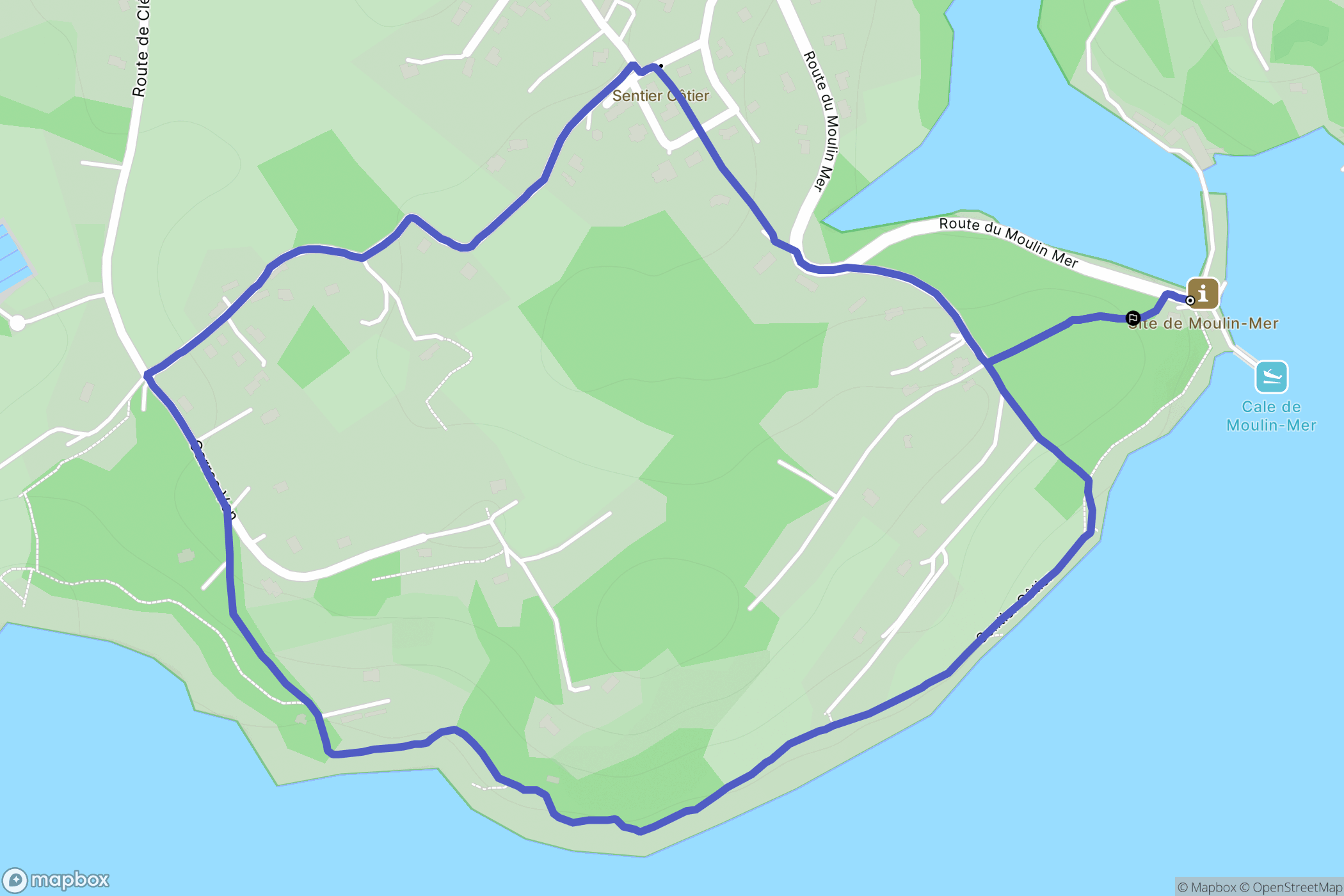 Logonna-Daoulas : carte du parcours de randonnée - France