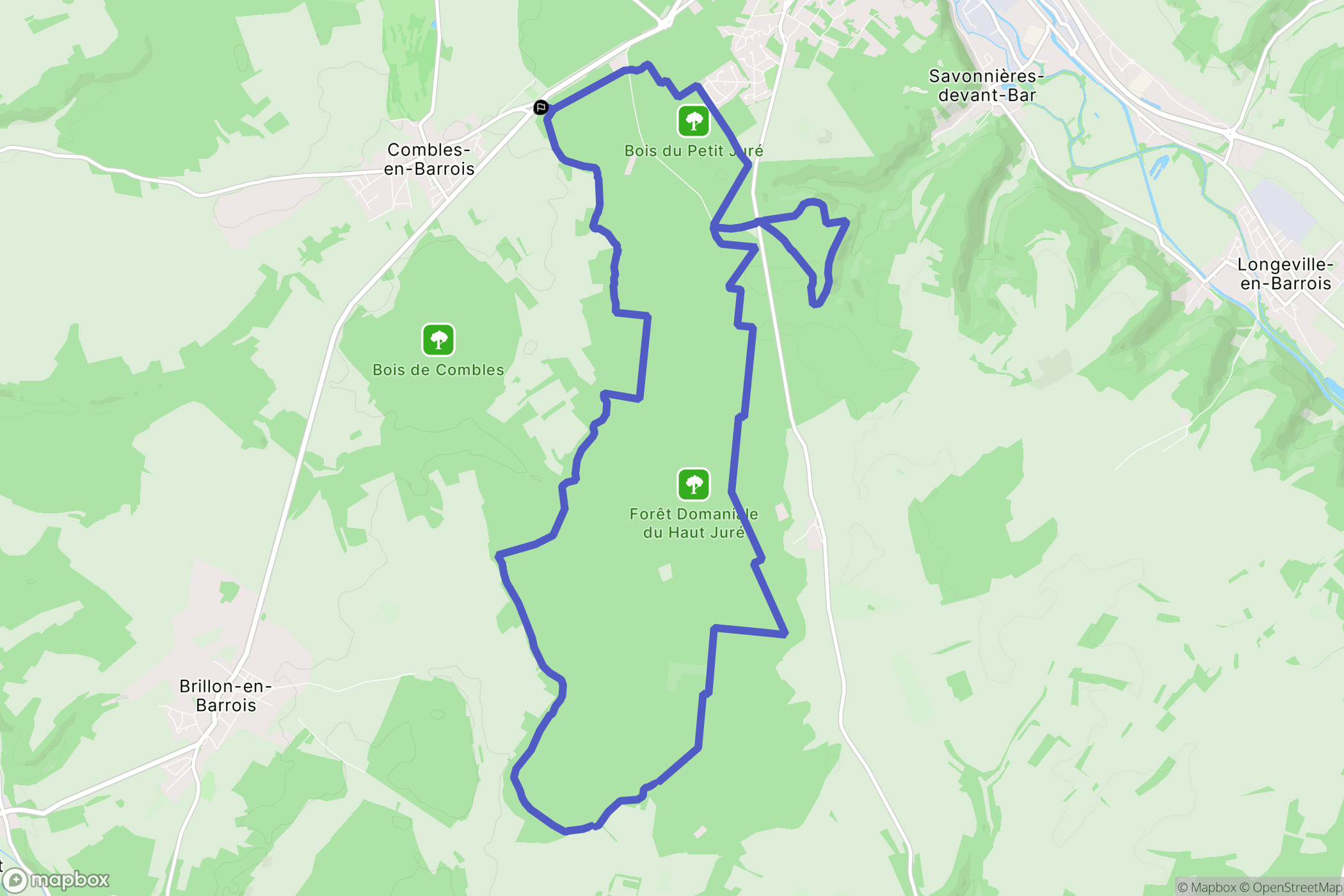 Combles-en-Barrois : carte du parcours de randonnée - France