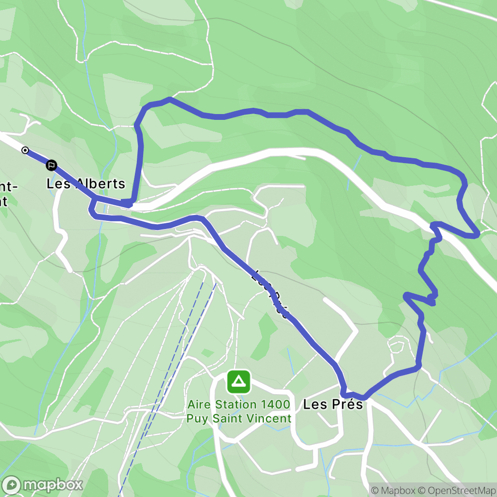 Puy-Saint-Vincent : carte du parcours de randonnée - France
