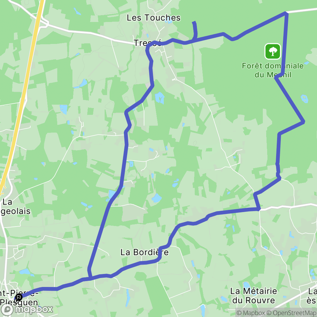 Mesnil-Roc'h : carte du parcours de randonnée - France