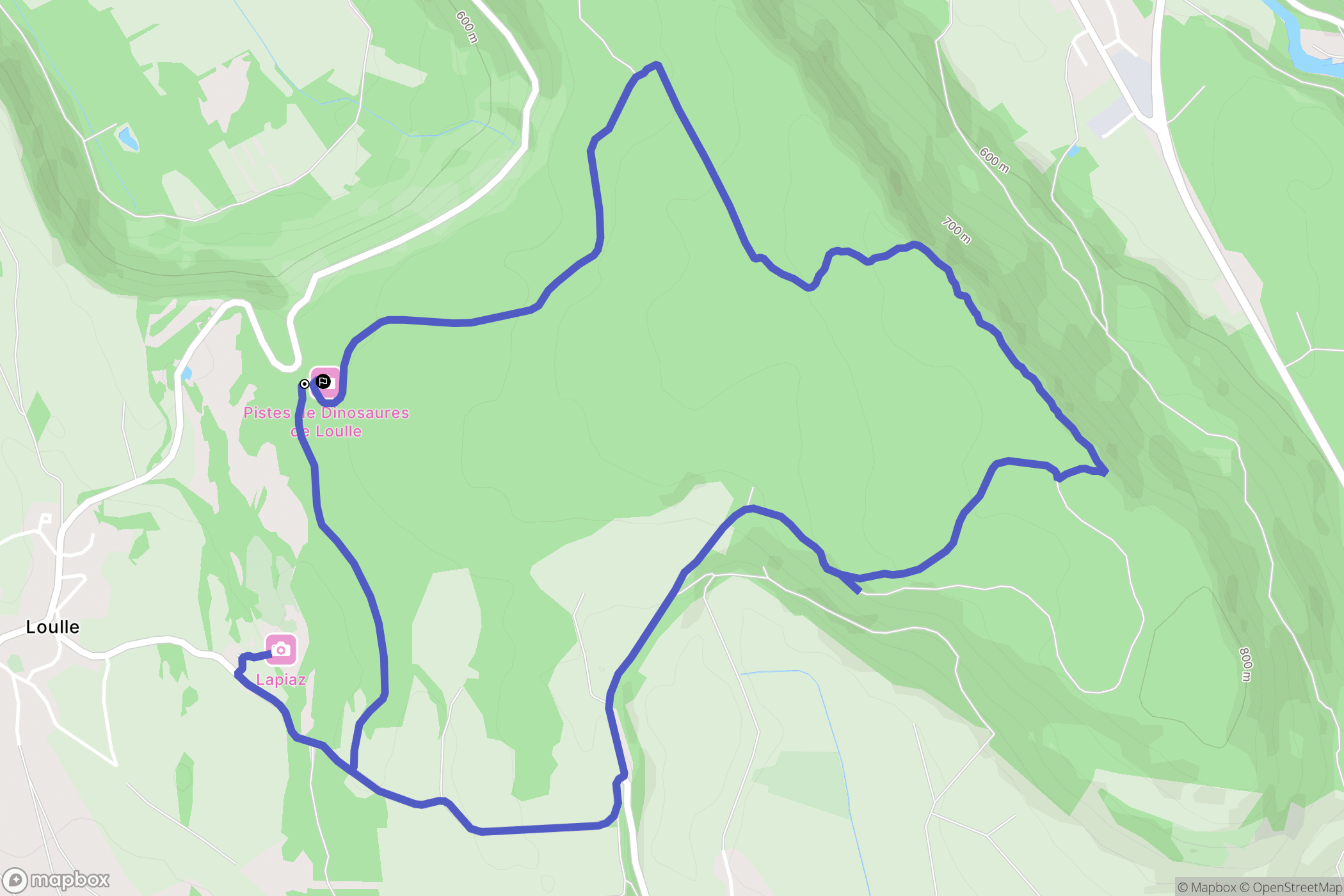 Loulle : carte du parcours de randonnée - France