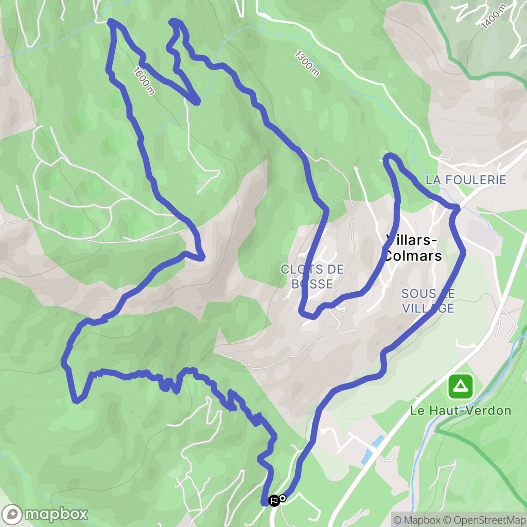 Beauvezer : carte du parcours de randonnée - France