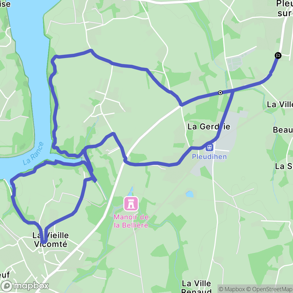 Pleudihen-sur-Rance : carte du parcours de randonnée - France