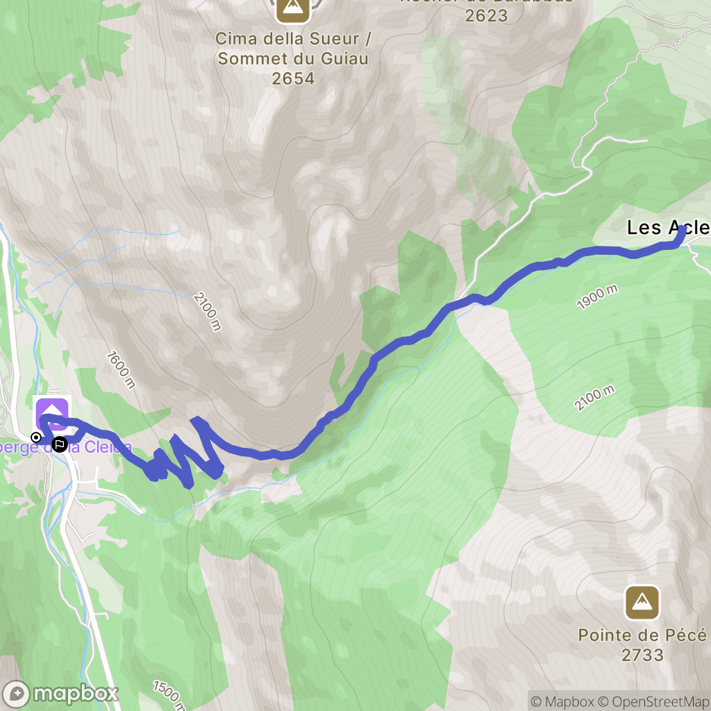 Névache : carte du parcours de randonnée - France