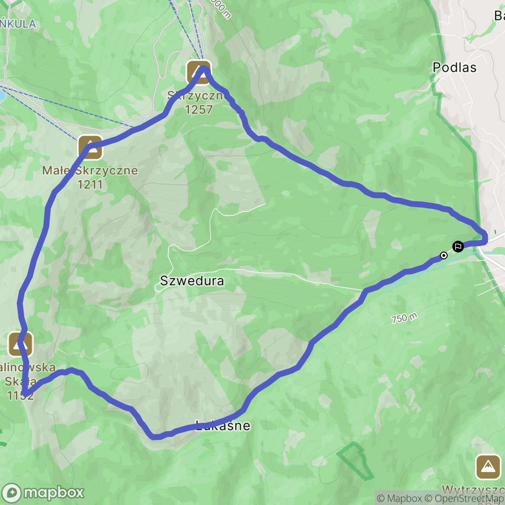 Lipowa: mapa trasy - Poland