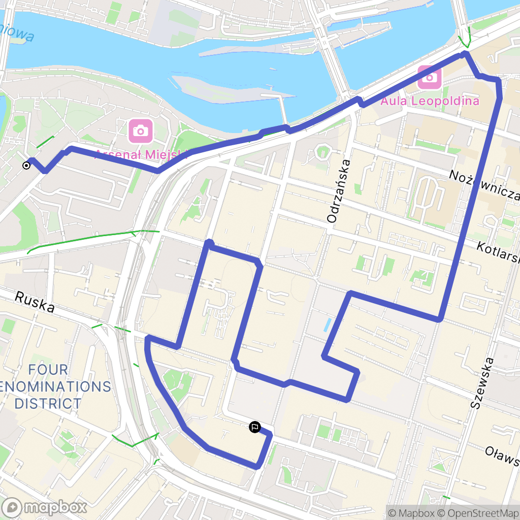 Wrocław: mapa trasy - Poland