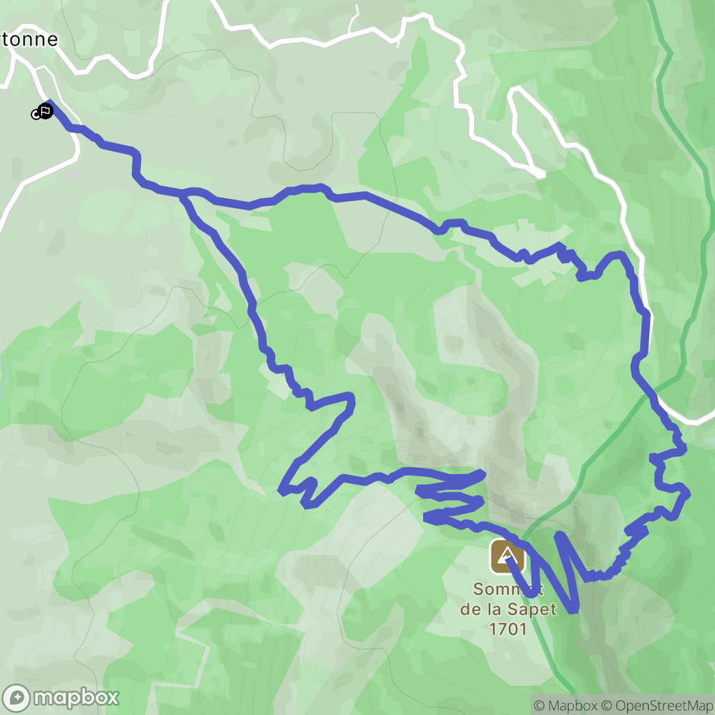 Tartonne : carte du parcours de randonnée - France