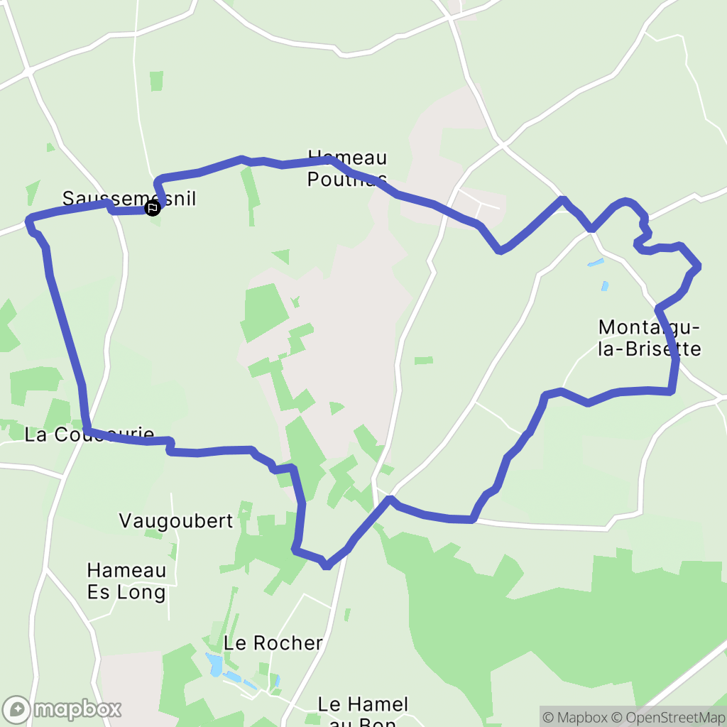 Saussemesnil : carte du parcours de randonnée - France