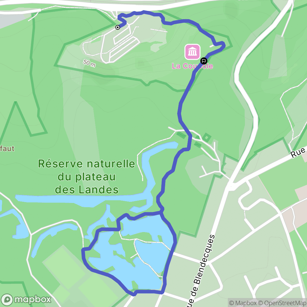 Helfaut : carte du parcours de randonnée - France