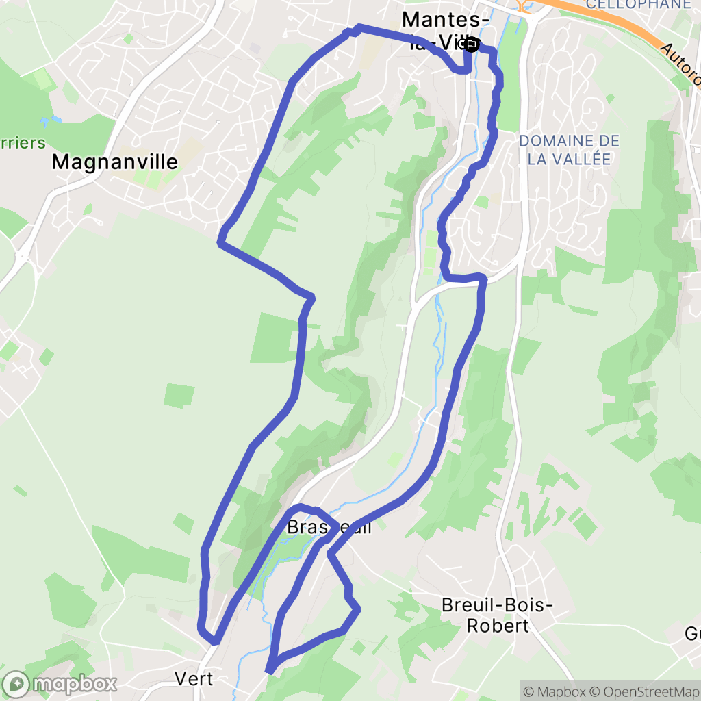 Mantes-la-Ville : carte du parcours de randonnée - France