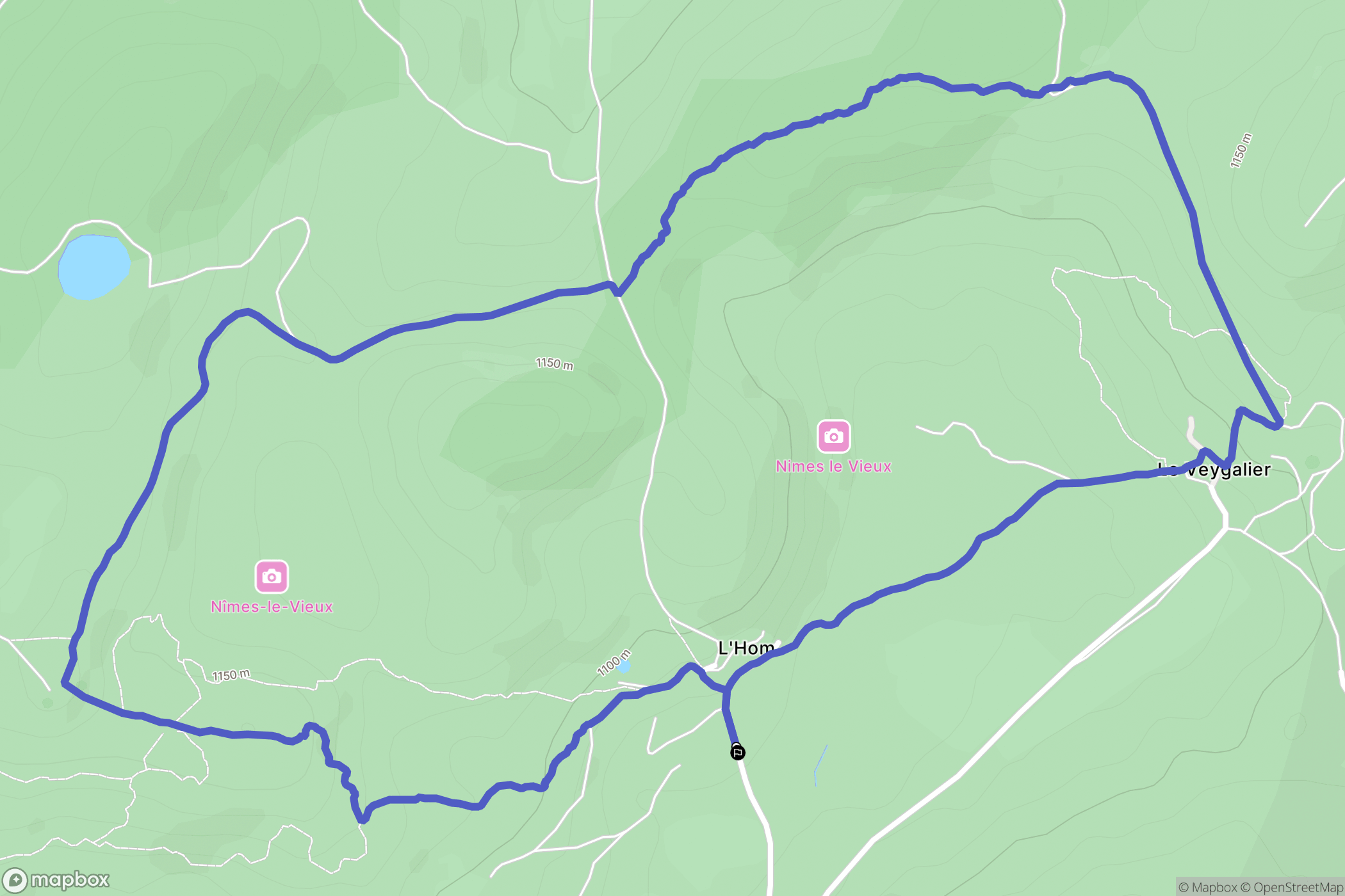 Fraissinet-de-Fourques : carte du parcours de randonnée - France