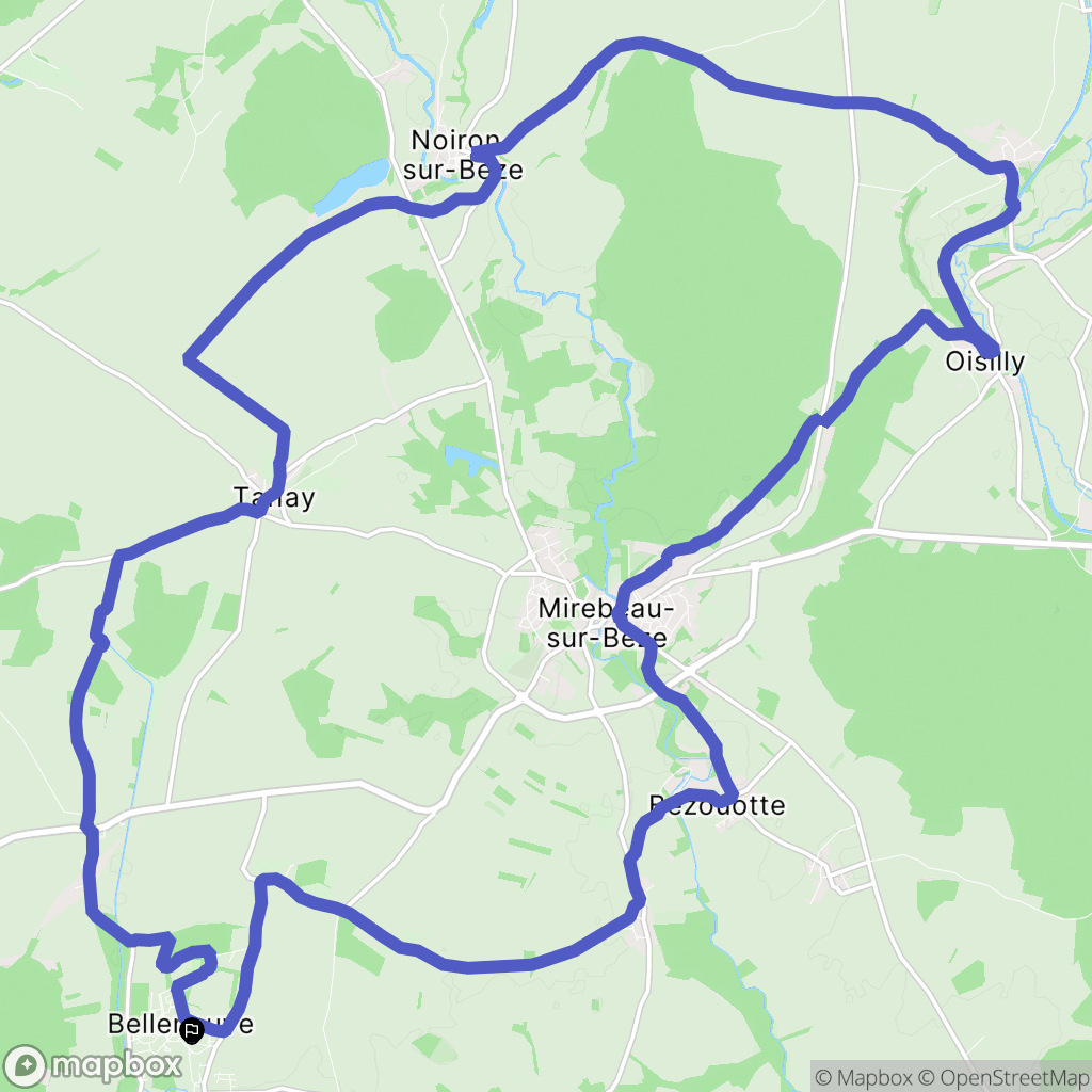Belleneuve : carte du parcours de randonnée - France