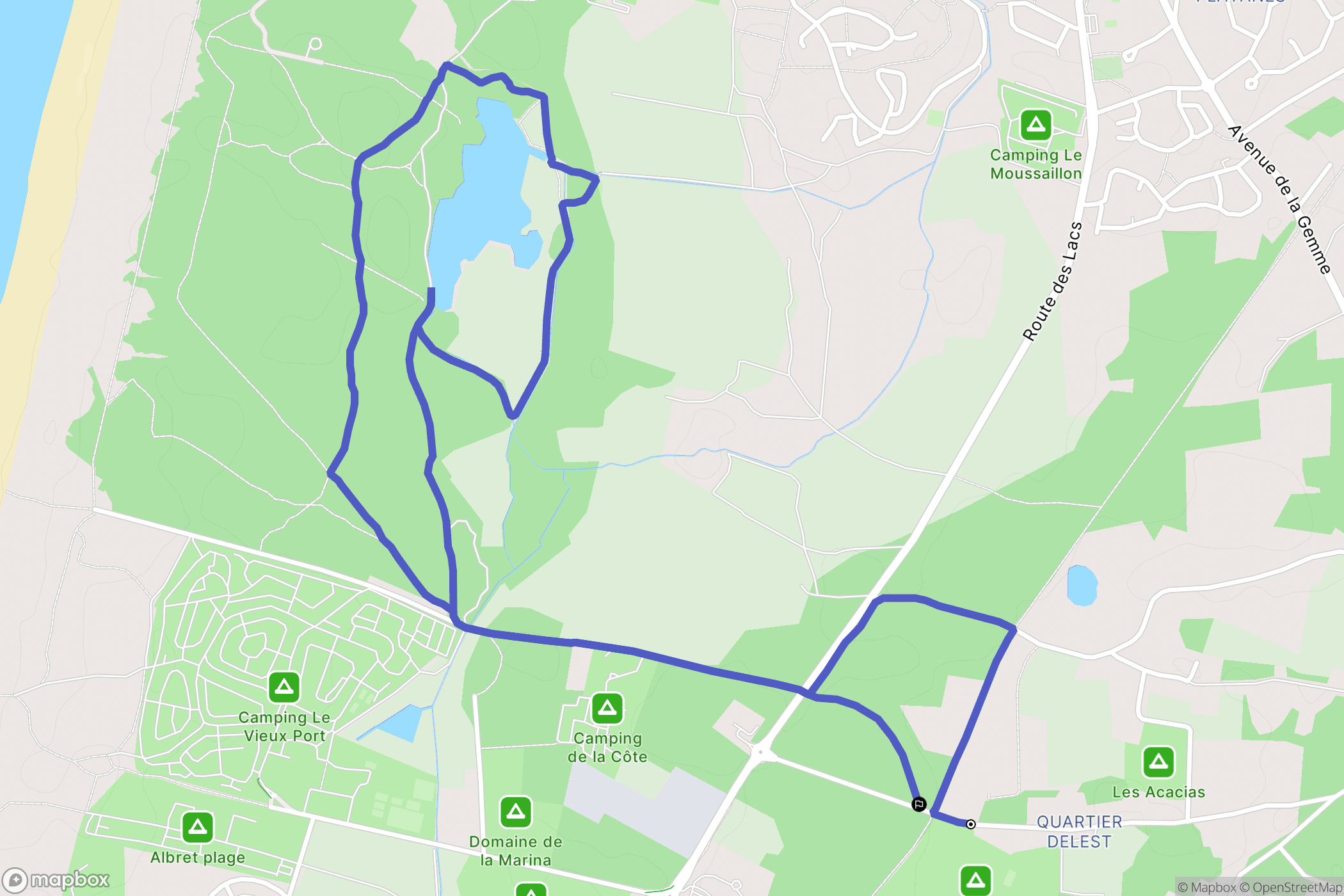Messanges : carte du parcours de randonnée - France