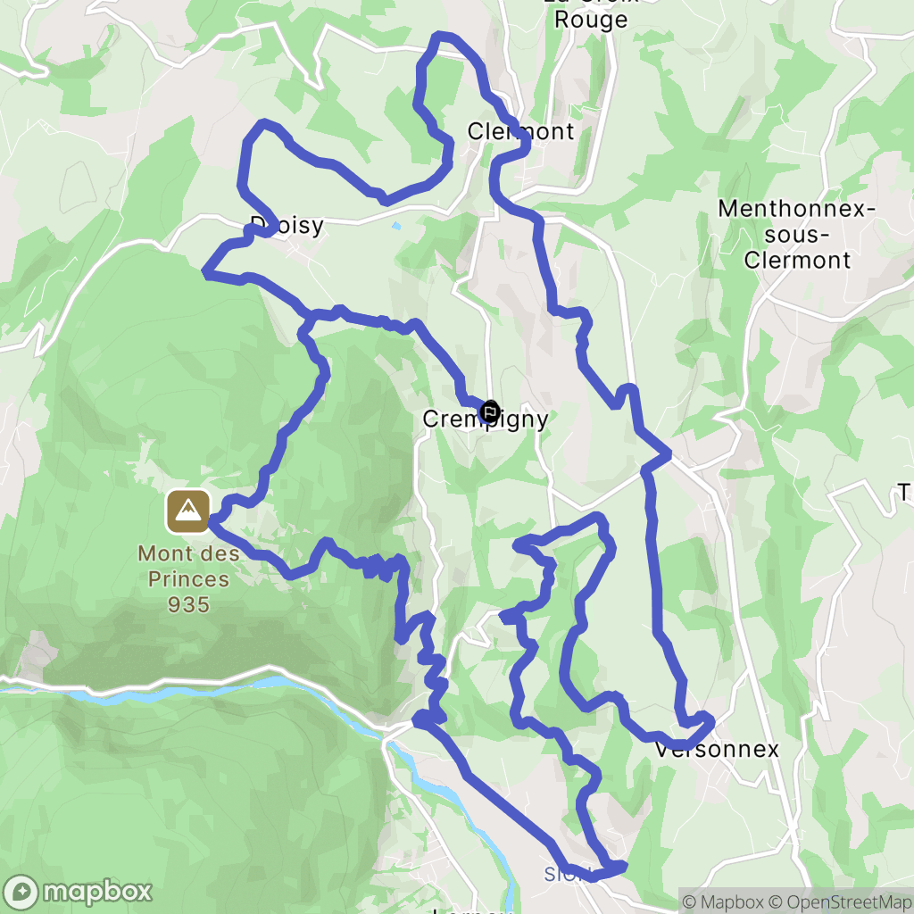 Crempigny-Bonneguête : carte du parcours de randonnée - France