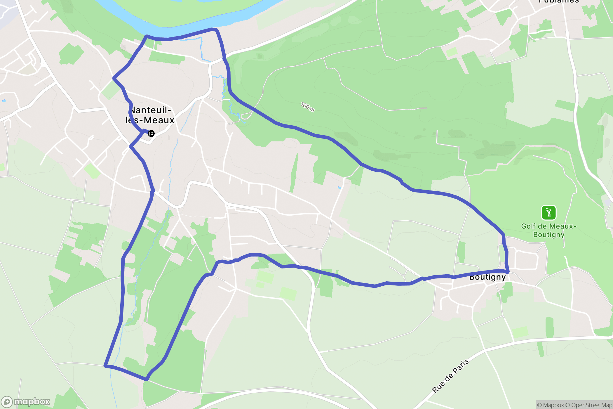 Nanteuil-lès-Meaux : carte du parcours de randonnée - France