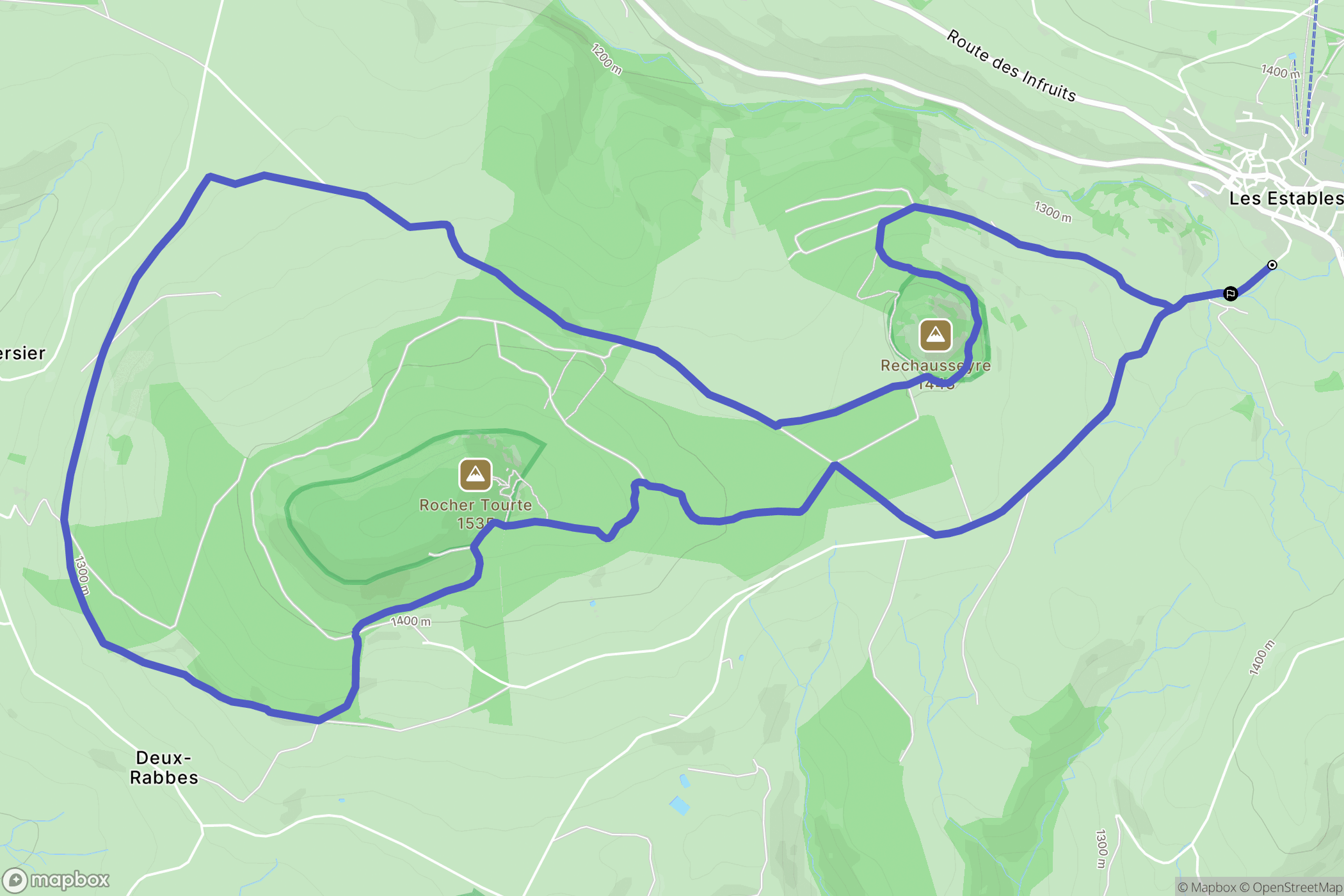 Les Estables : carte du parcours de randonnée - France