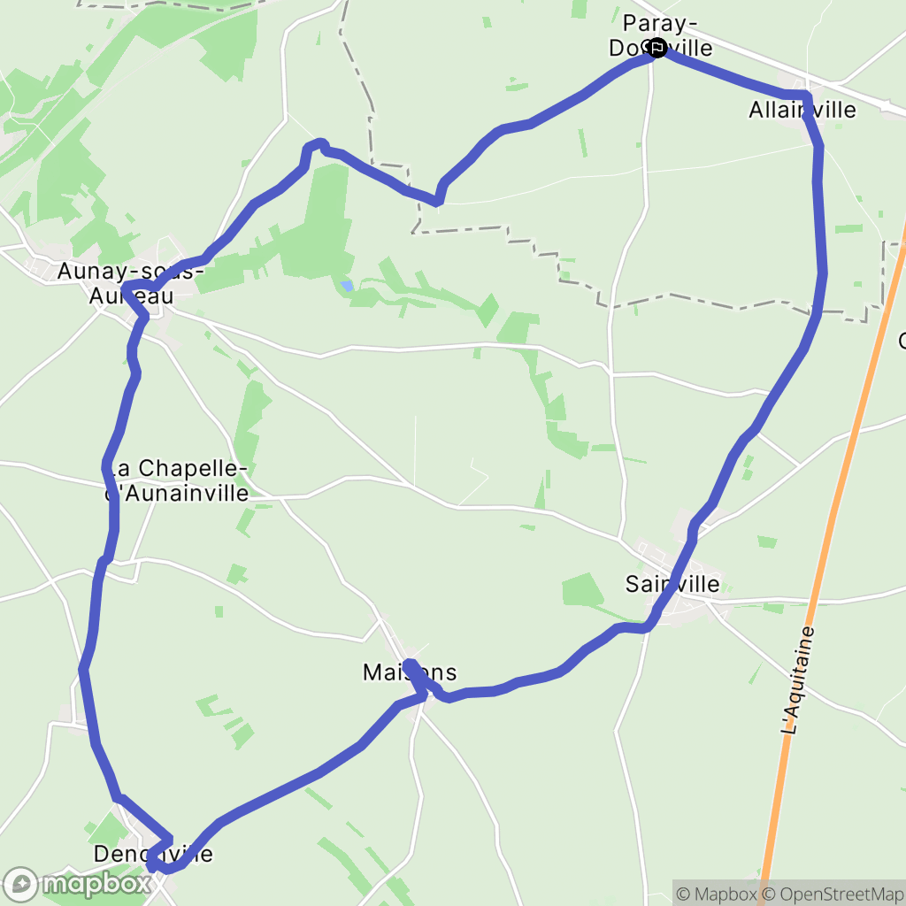 Paray-Douaville : carte du parcours de randonnée - France