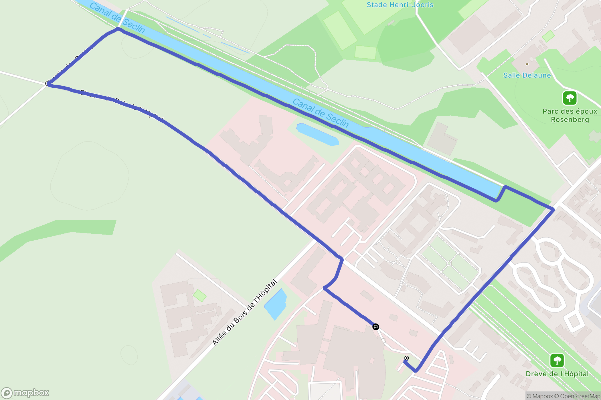 Seclin : carte du parcours de randonnée - France