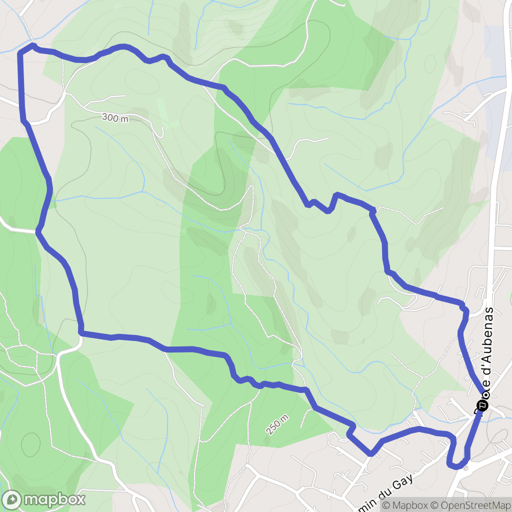 Lachapelle-sous-Aubenas : carte du parcours de randonnée - France