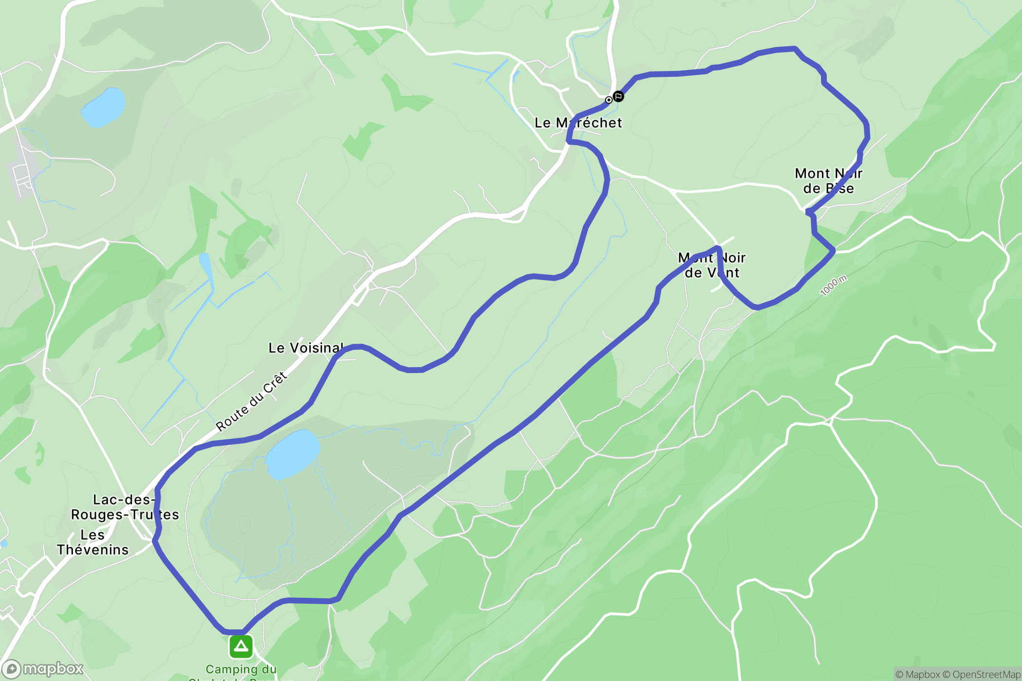 Lac-des-Rouges-Truites : carte du parcours de randonnée - France