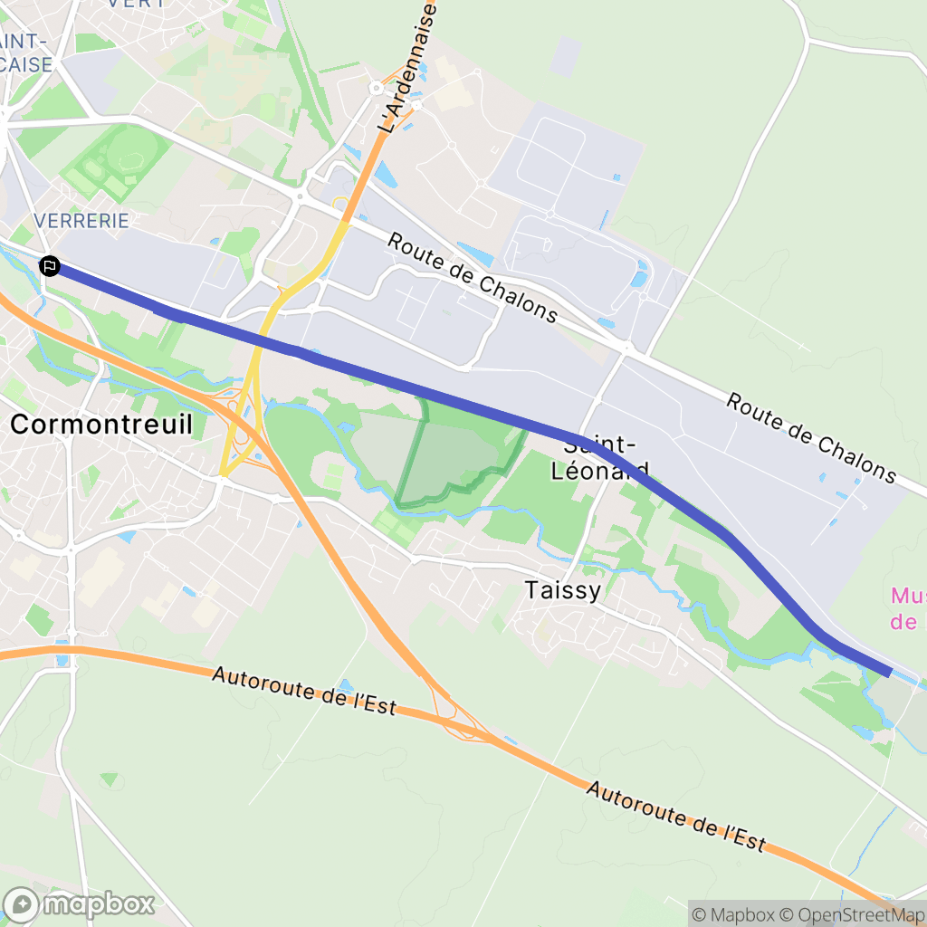 Reims : carte du parcours de randonnée - France