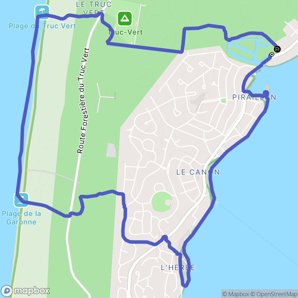 Lège-Cap-Ferret : carte du parcours de randonnée - France