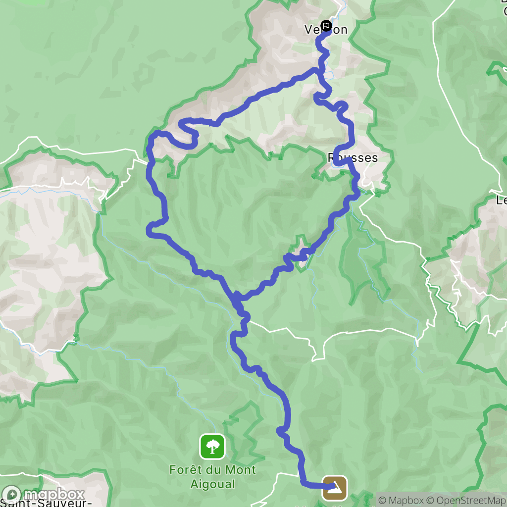 Vebron : carte du parcours de randonnée - France