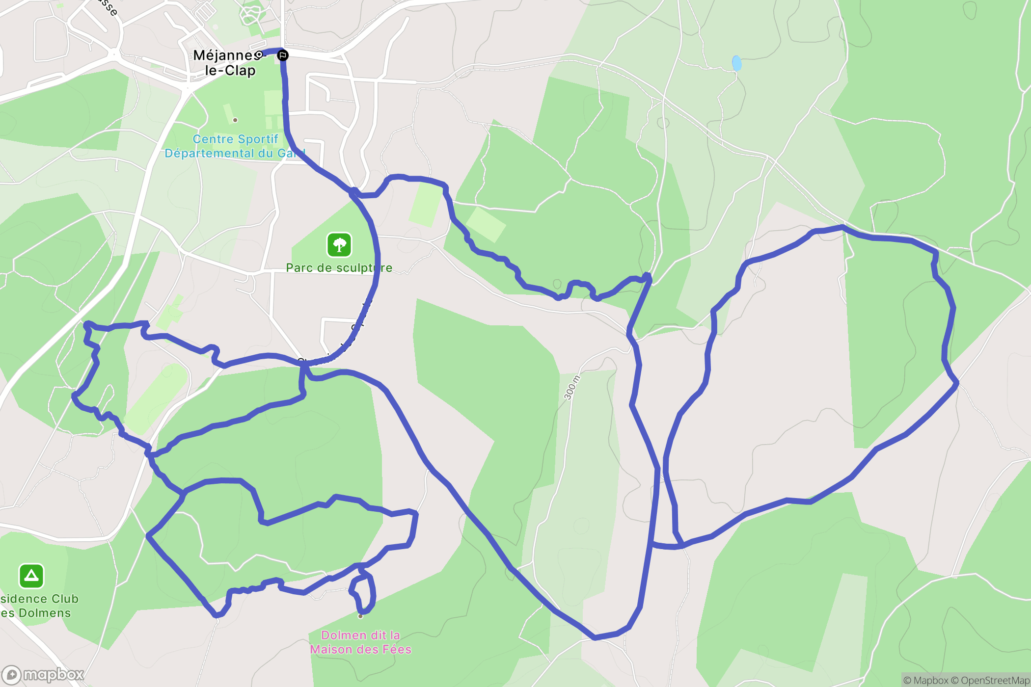 Méjannes-le-Clap : carte du parcours de randonnée - France