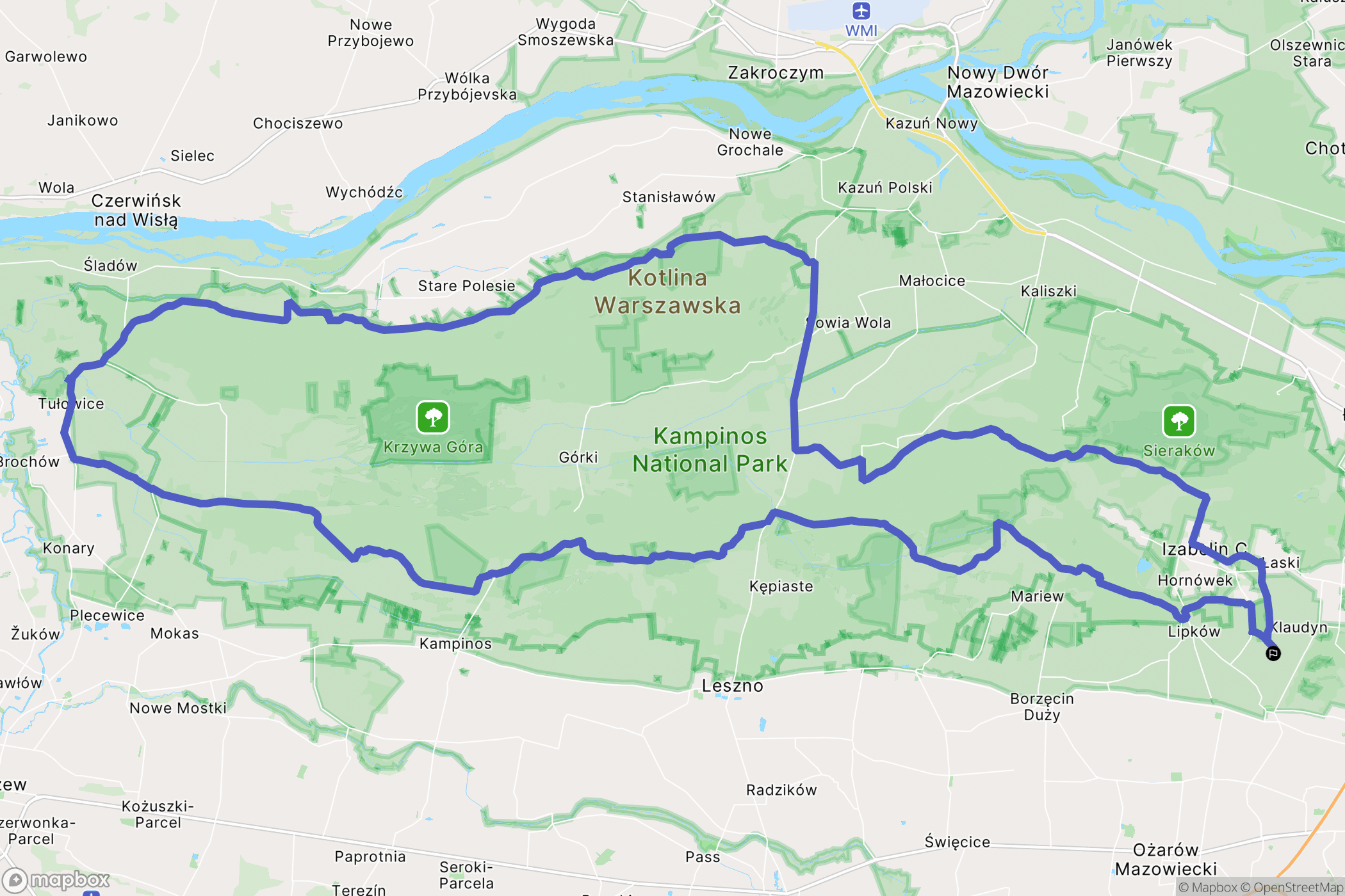 Stare Babice: mapa trasy - Poland