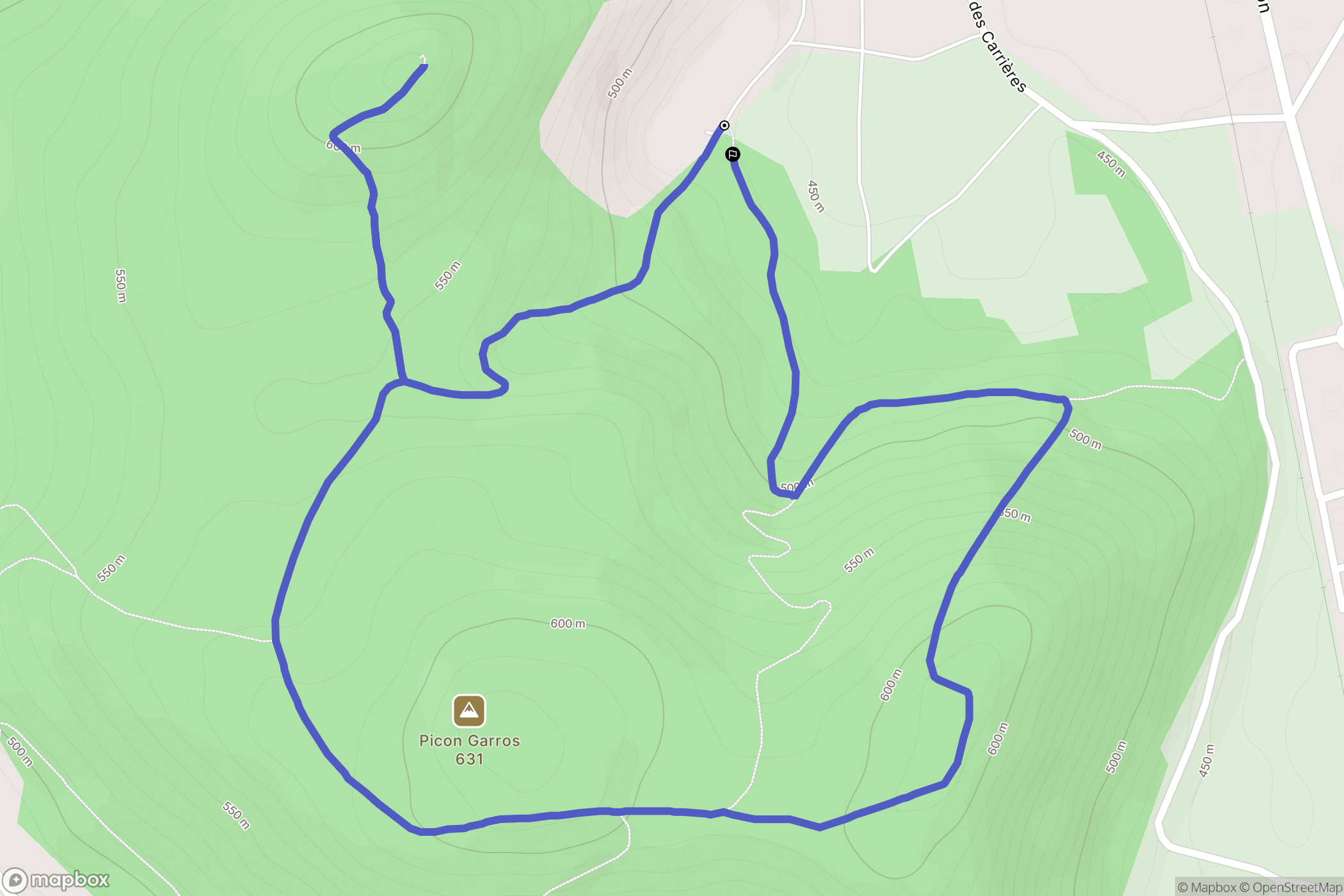 Gourdan-Polignan : carte du parcours de randonnée - France