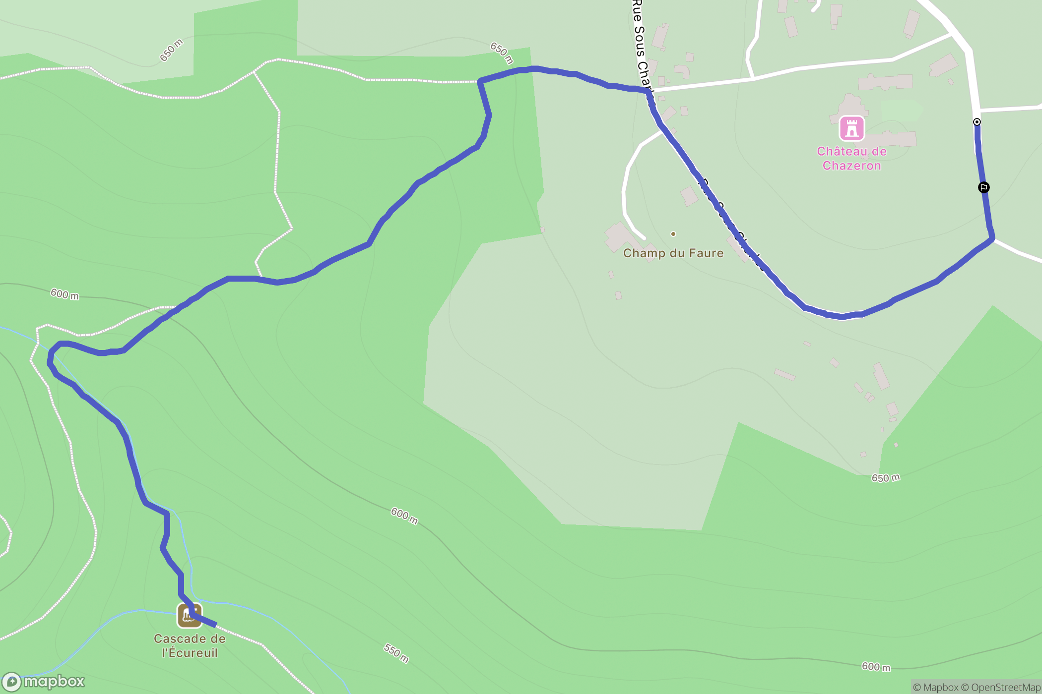 Loubeyrat : carte du parcours de randonnée - France