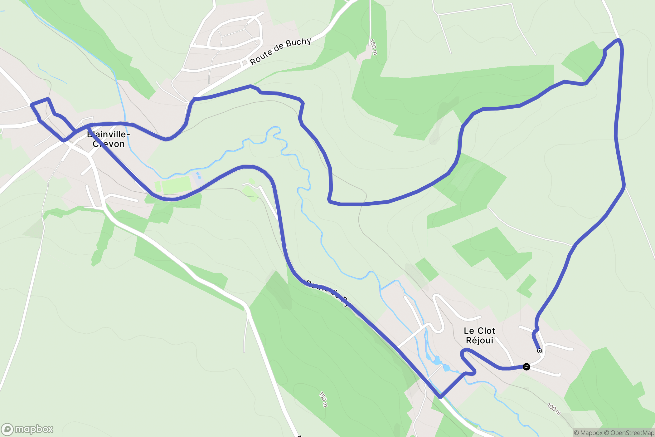 Catenay : carte du parcours de randonnée - France