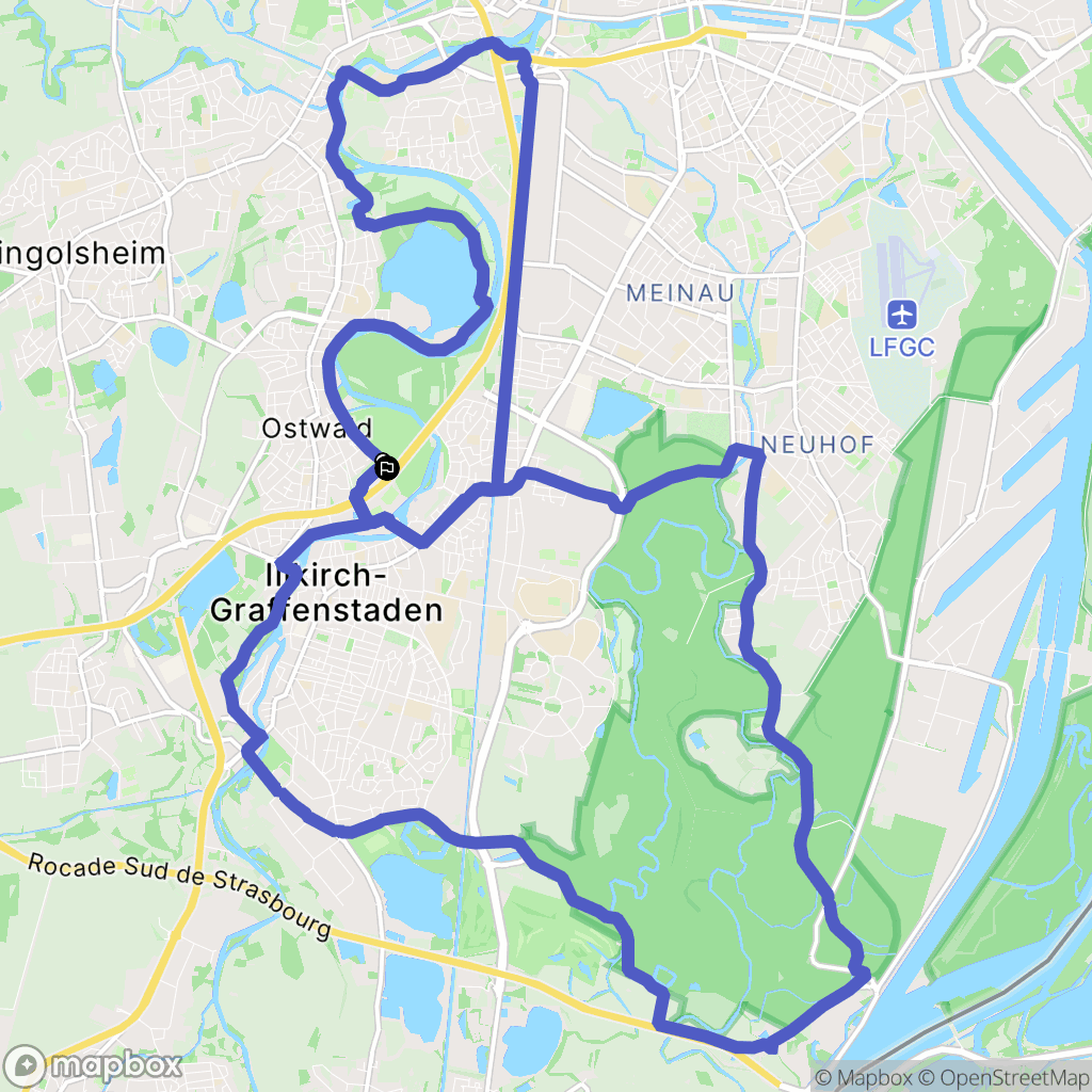 Ostwald : carte du parcours de randonnée - France