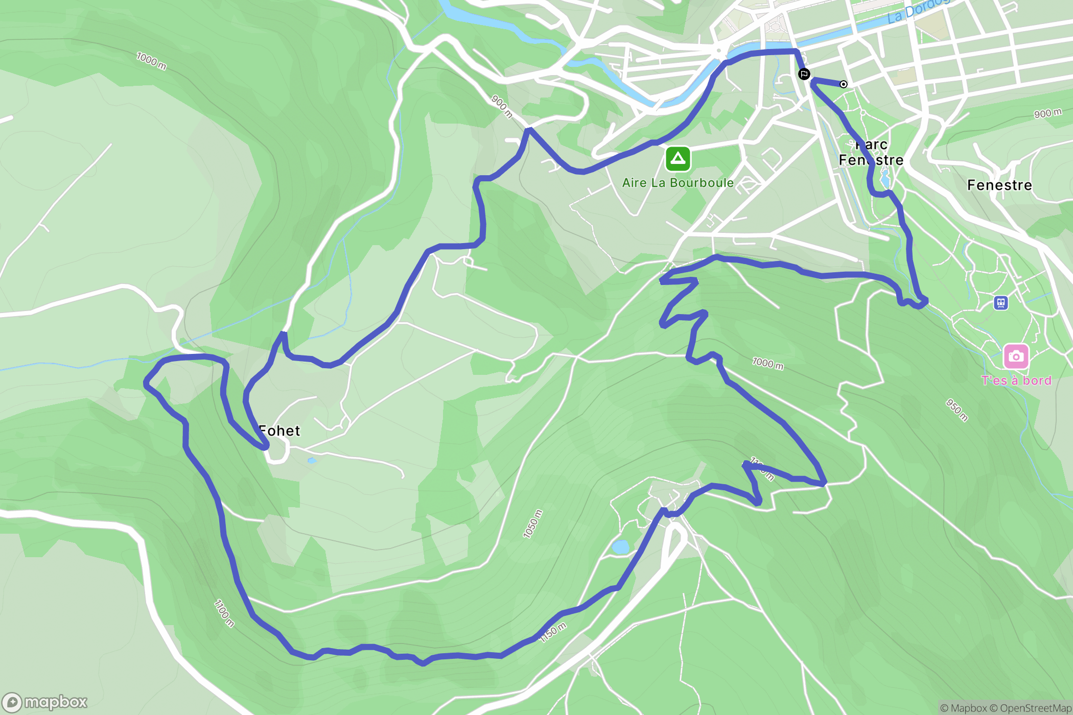 La Bourboule : carte du parcours de randonnée - France