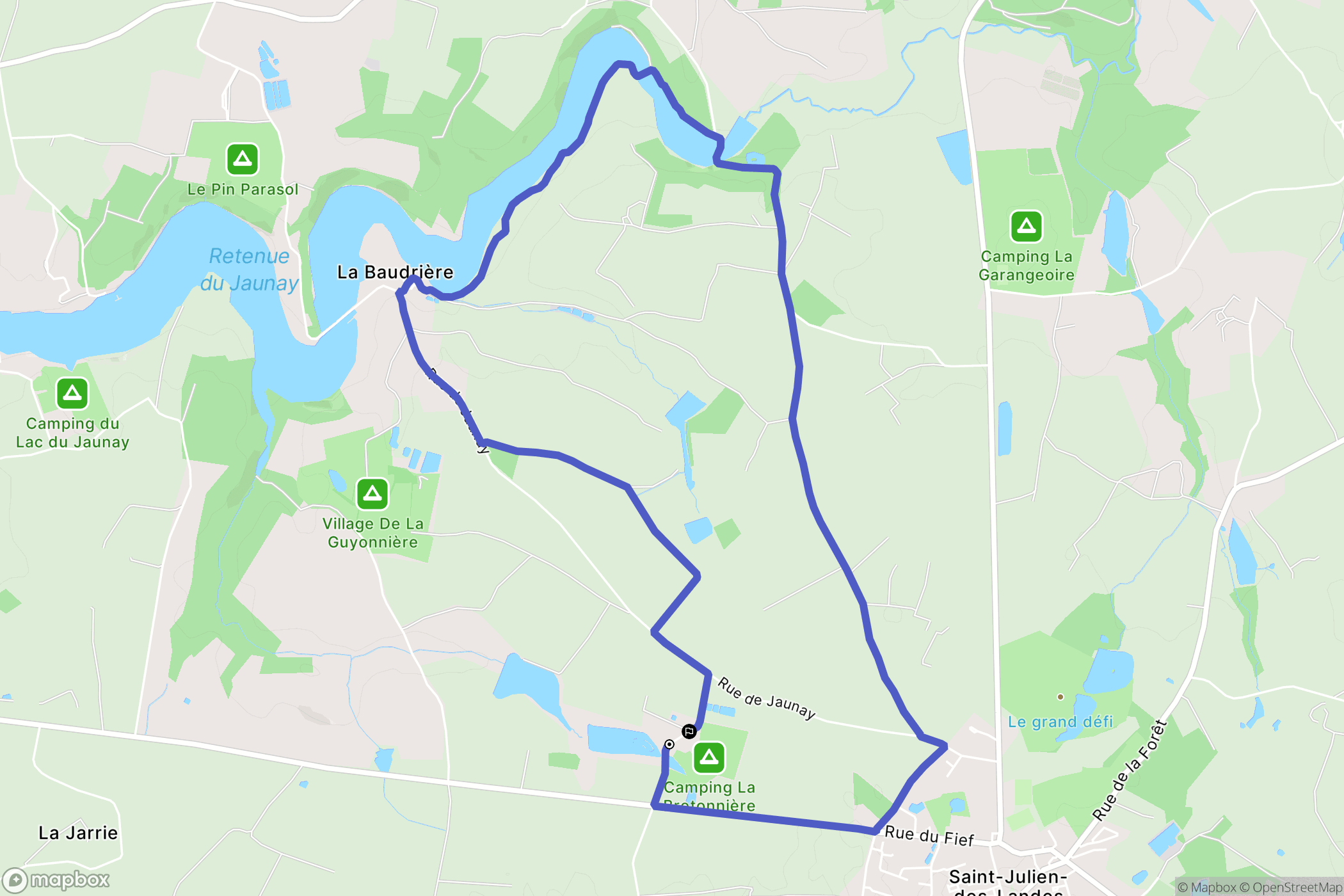 Saint-Julien-des-Landes : carte du parcours de randonnée - France