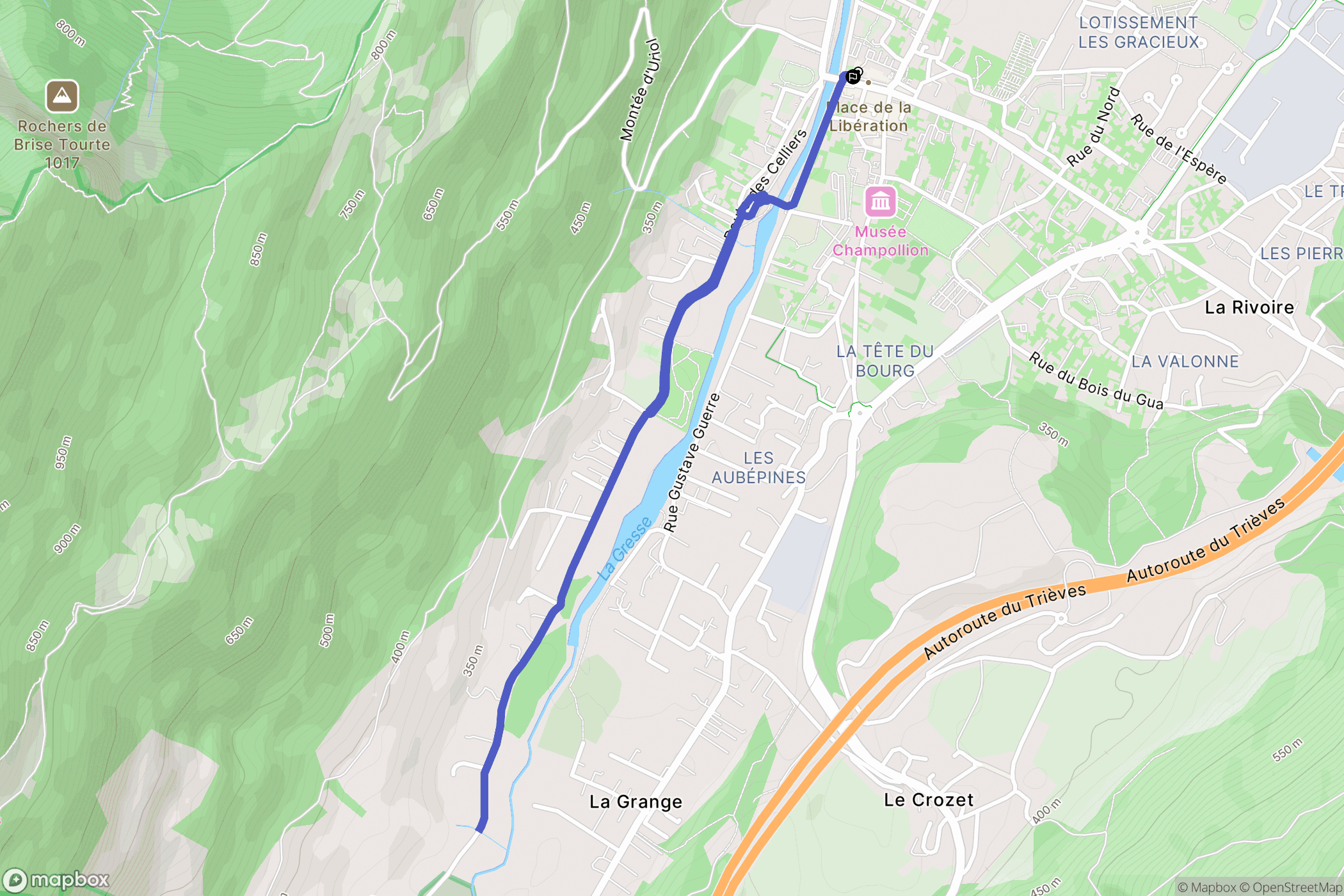 Vif : carte du parcours de randonnée - France
