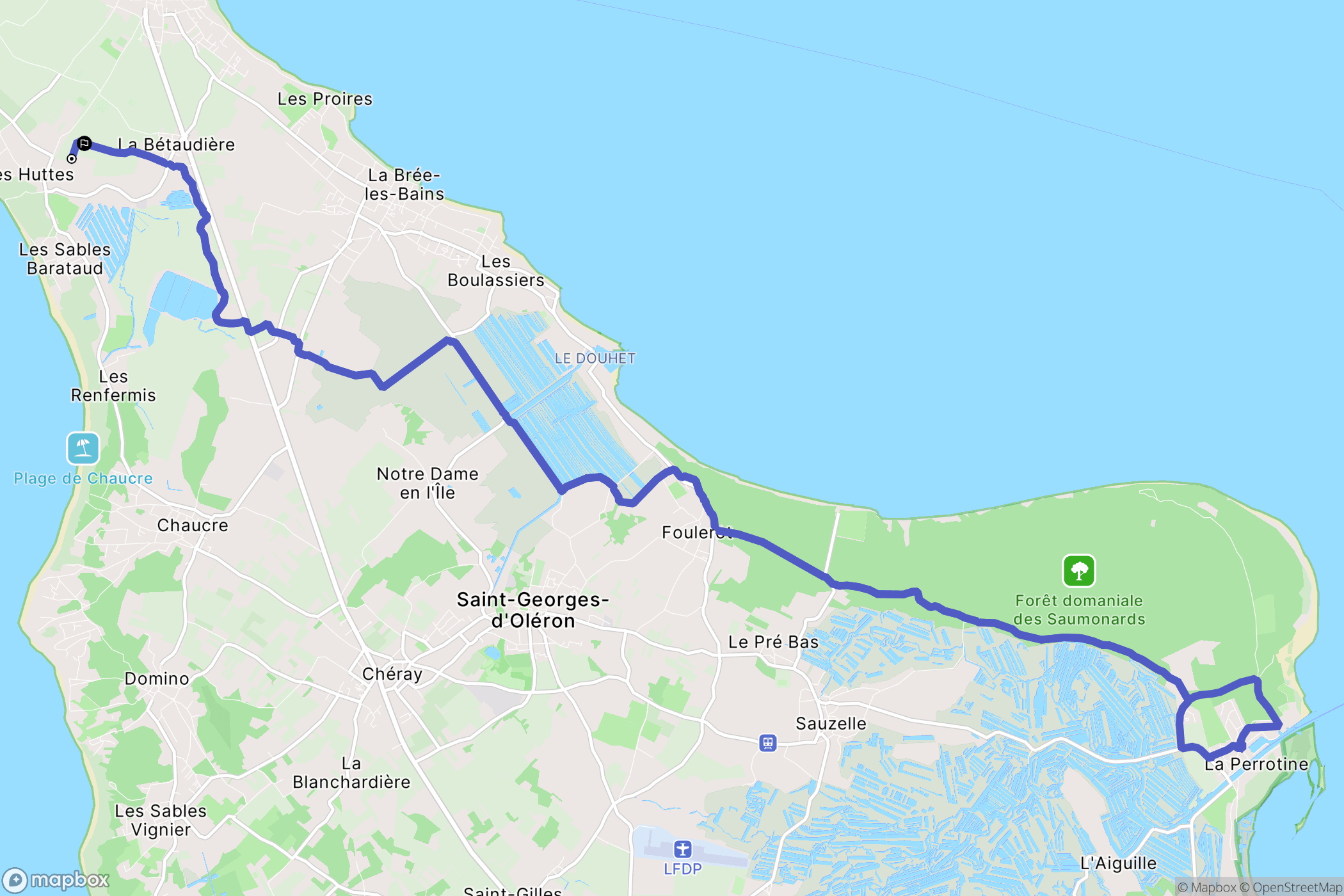 Saint-Denis-d'Oléron : carte du parcours de randonnée - France