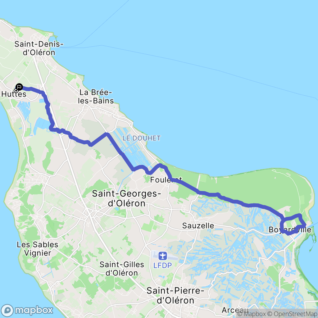 Saint-Denis-d'Oléron : carte du parcours de randonnée - France