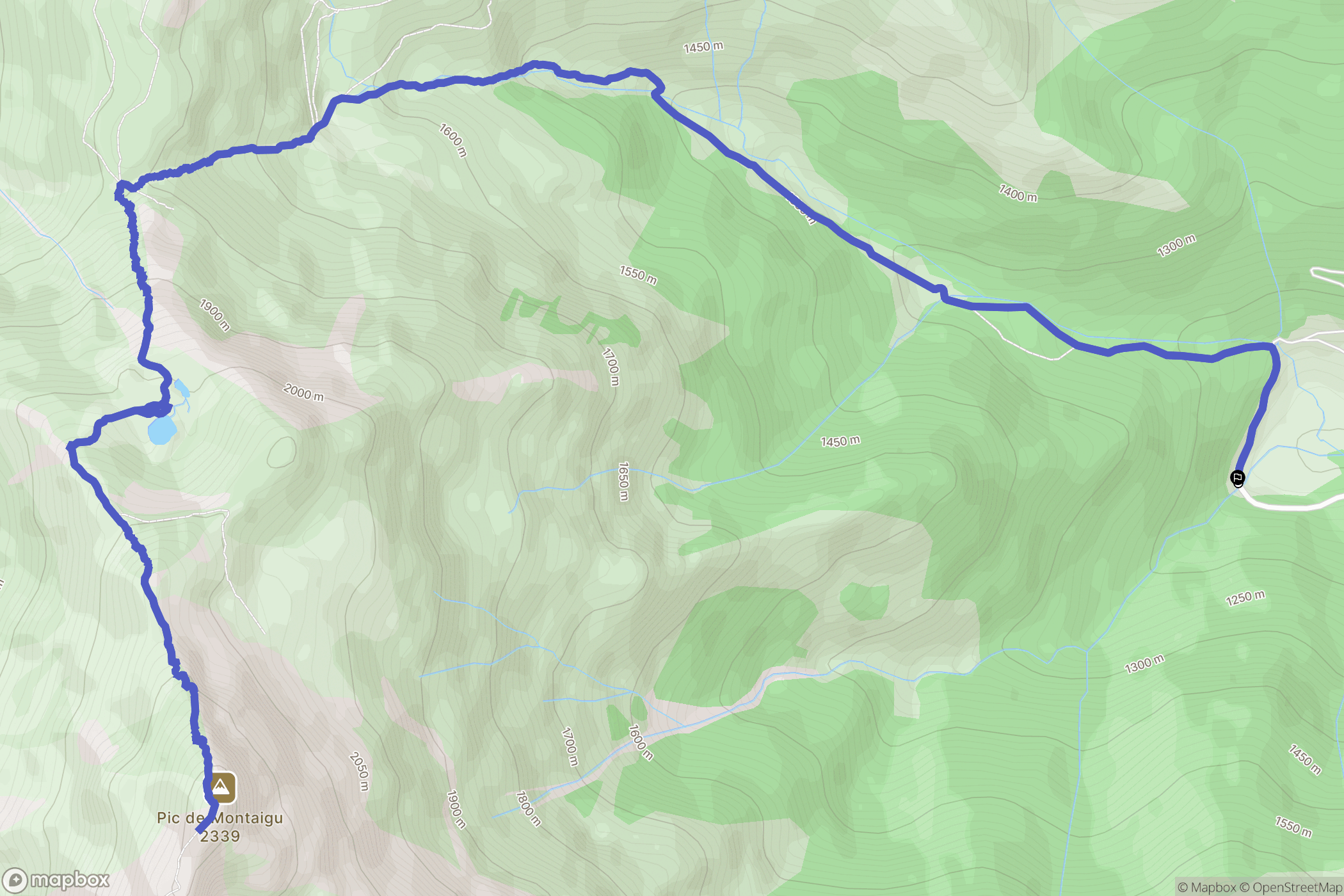 Bagnères-de-Bigorre : carte du parcours de randonnée - France