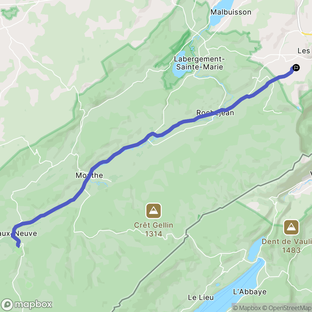 Métabief : carte du parcours de randonnée - France