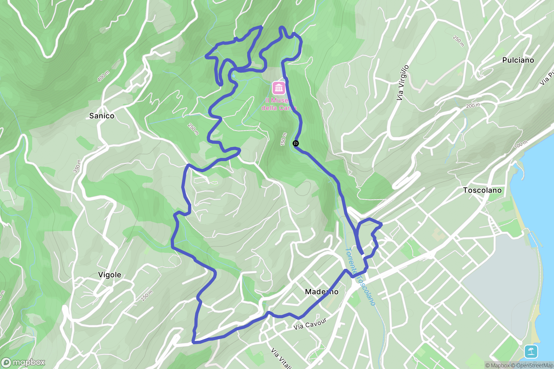 Toscolano Maderno : carte du parcours de randonnée - Italy