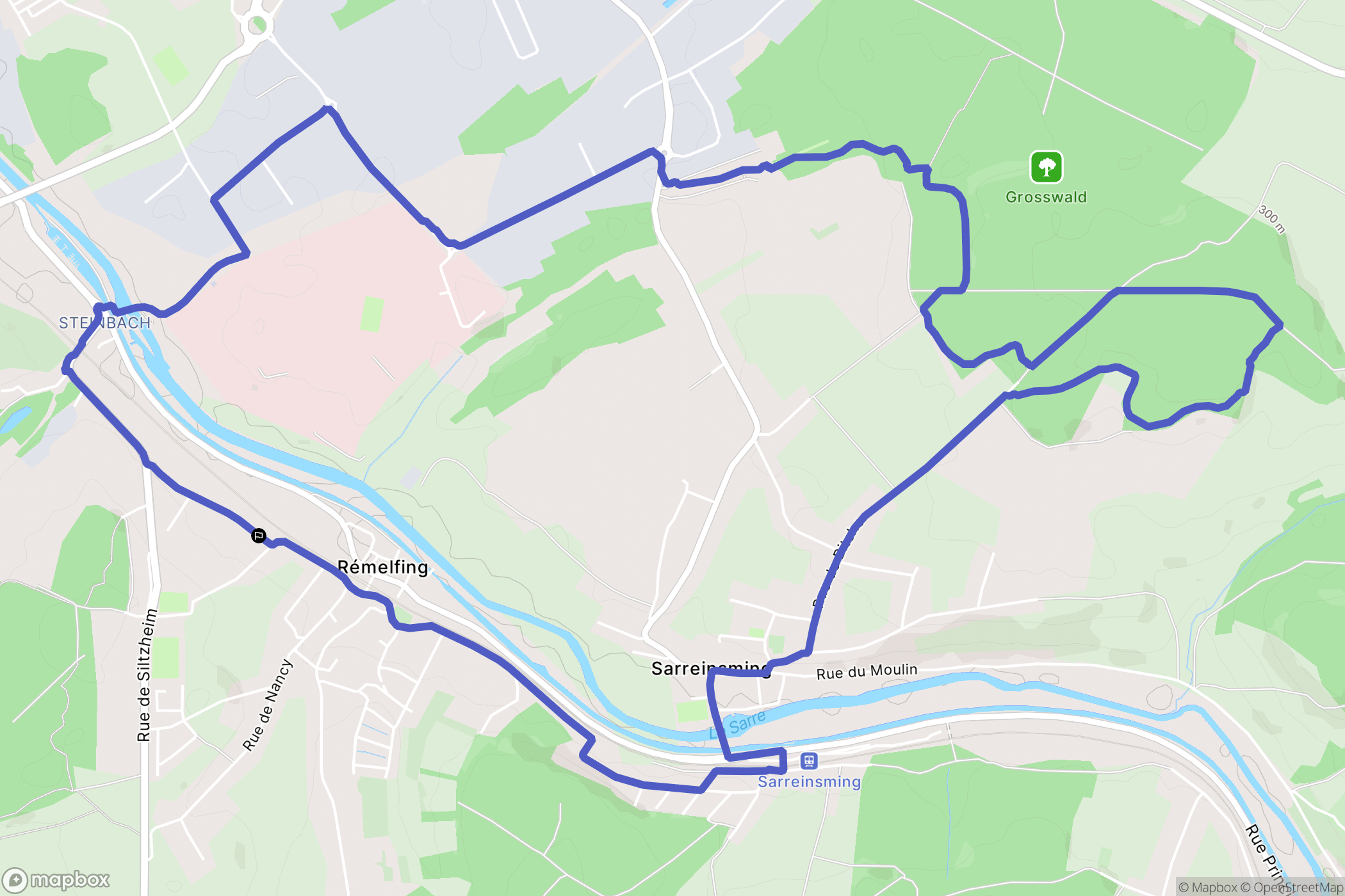 Rémelfing : carte du parcours de randonnée - France