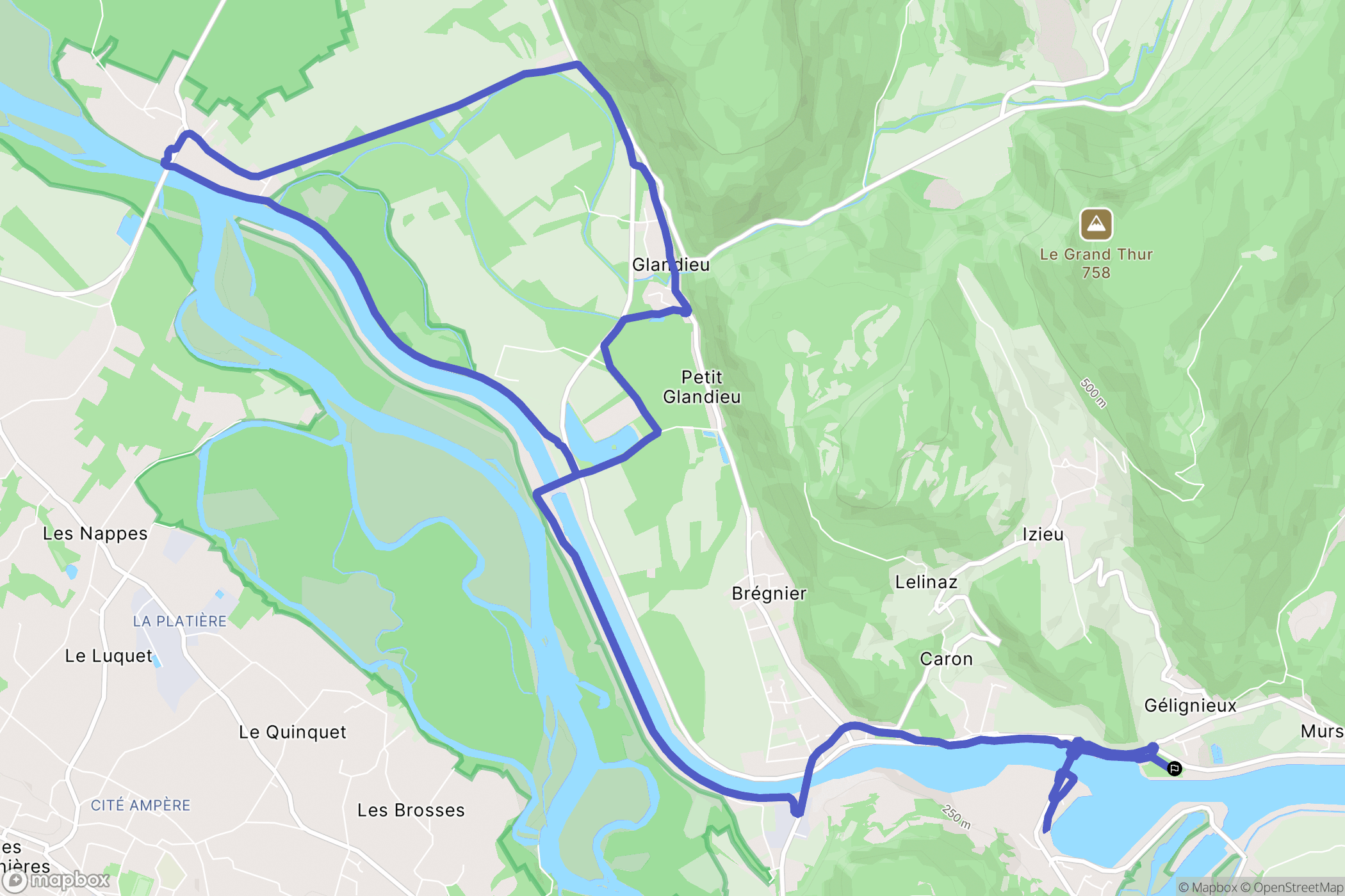 Murs-et-Gélignieux : carte du parcours de randonnée - France