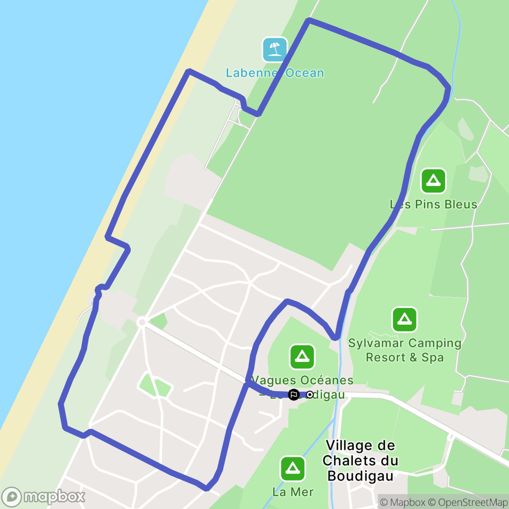 Labenne : carte du parcours de randonnée - France