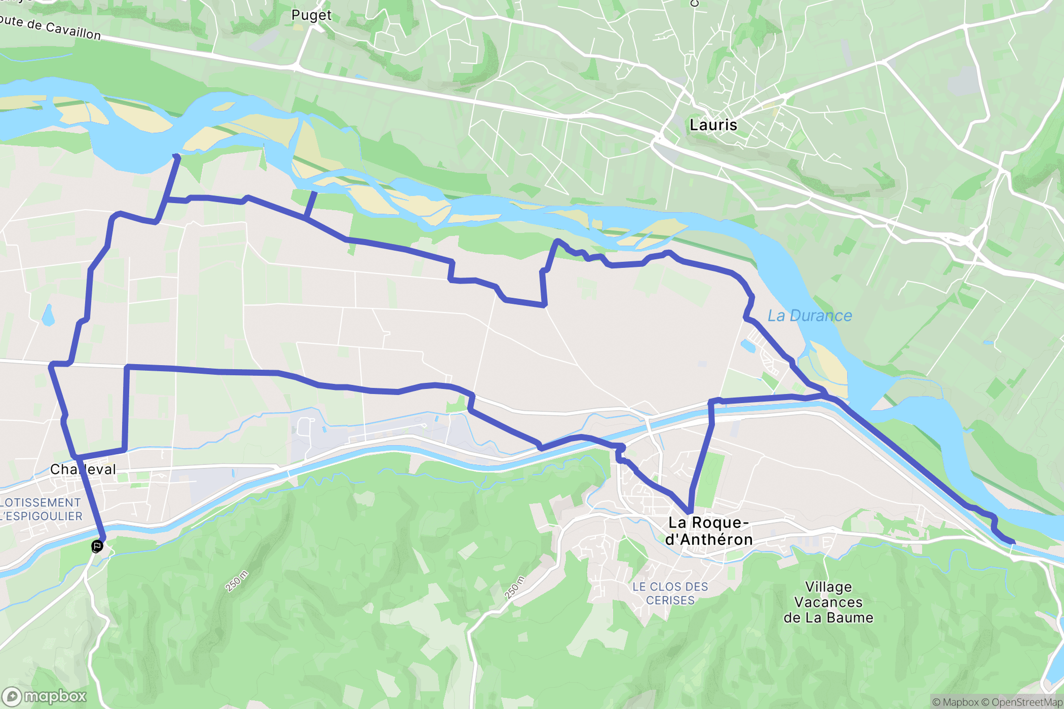 Charleval : carte du parcours de randonnée - France
