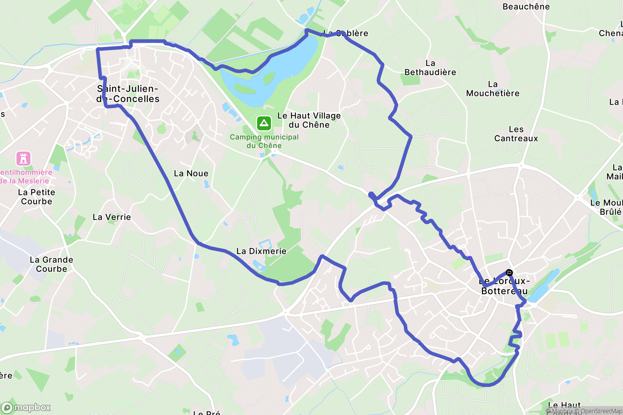 Le Loroux-Bottereau : carte du parcours de randonnée - France